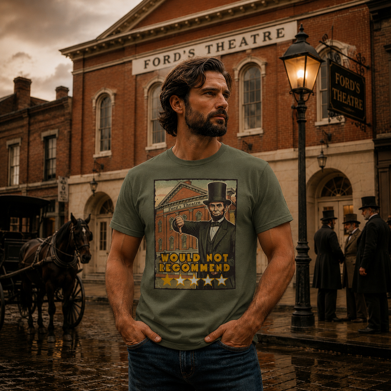 Abraham Lincoln “Would Not Recommend” Ford’s Theatre Vintage T-Shirt ⭐🎭