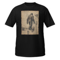 Vintage Sasquatch field notes tee inspired by 1811 cryptid sightings 👣 Retro naturalist sketch aesthetic with distressed antique explorer vibes 🌲