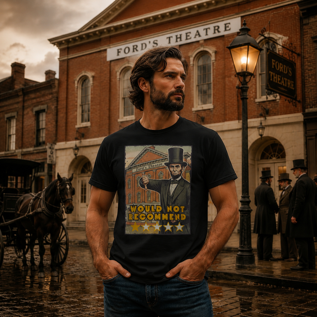 Abraham Lincoln “Would Not Recommend” Ford’s Theatre Vintage T-Shirt ⭐🎭