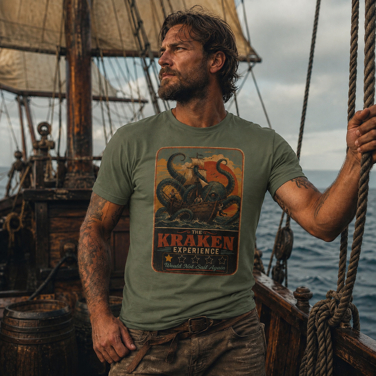 The Kraken Experience T-Shirt | Would Not Sail Again Vintage Kraken Tee