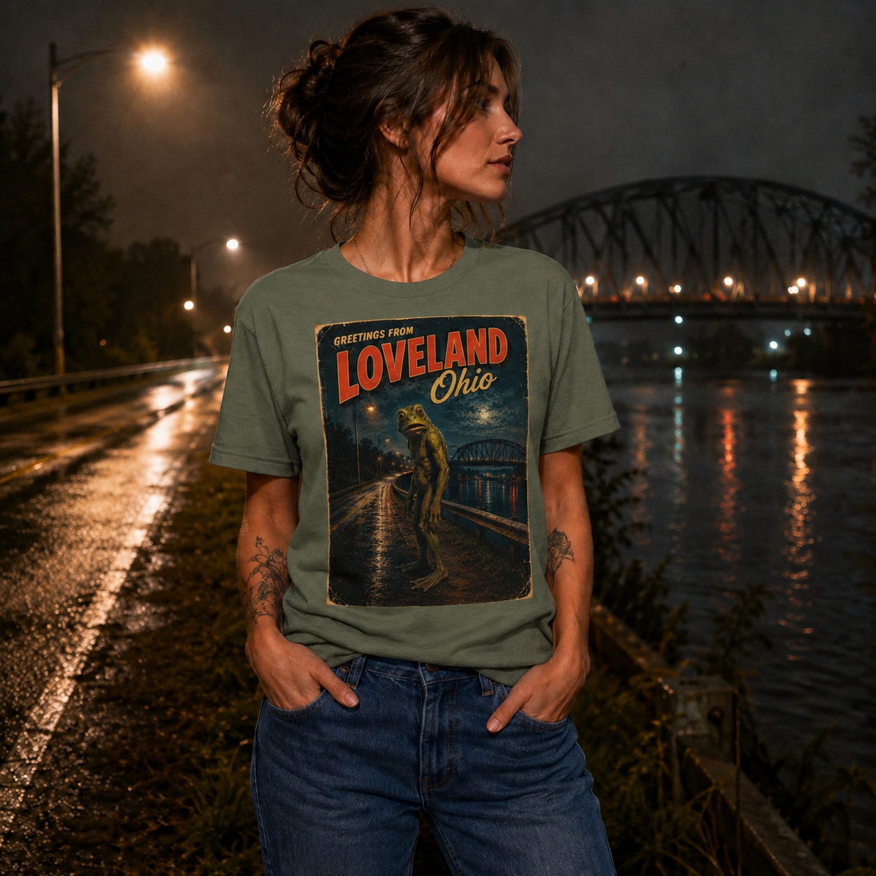 🐸 Greetings from Loveland, Ohio | Vintage Loveland Frogman Retro Cryptid T-Shirt 👀