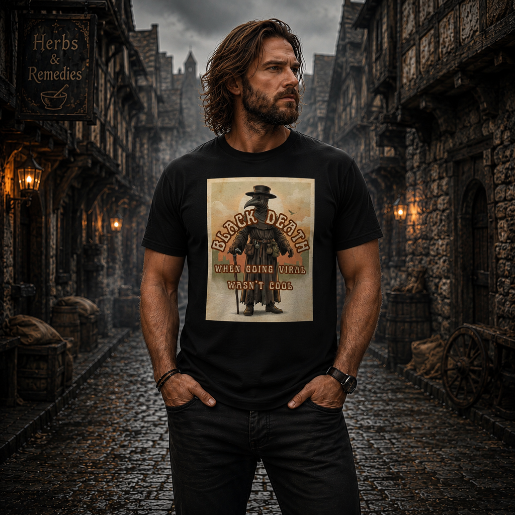 Plague Doctor Vintage Retro Graphic T-Shirt | Medieval 70s Gothic Tee ☠️🦠