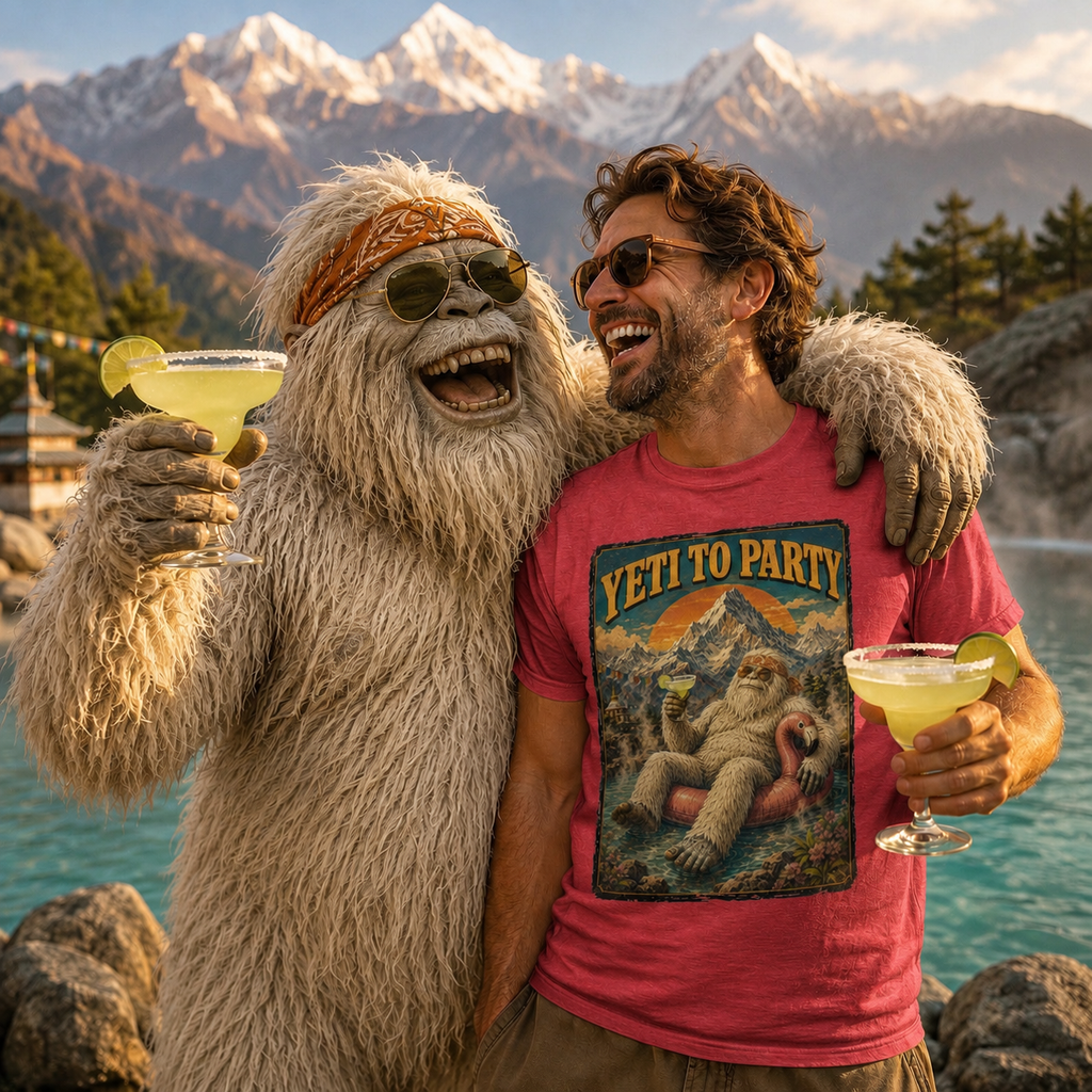 Yeti to Party T-Shirt | Funny Vintage Yeti Cryptid Tee 🏔️🦩😎