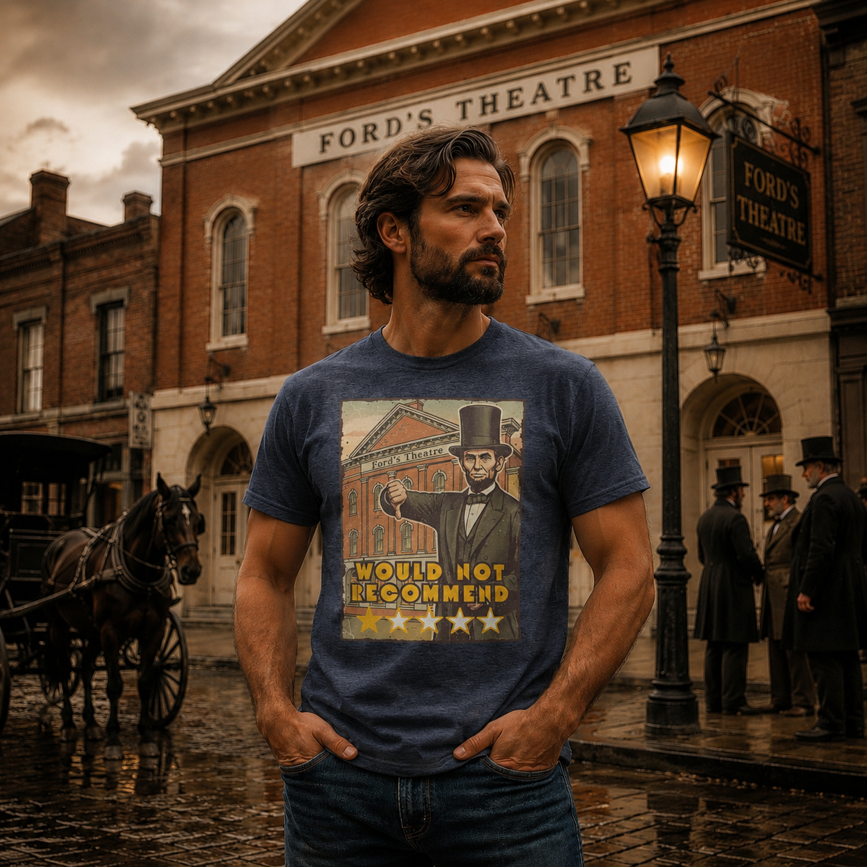 Abraham Lincoln “Would Not Recommend” Ford’s Theatre Vintage T-Shirt ⭐🎭