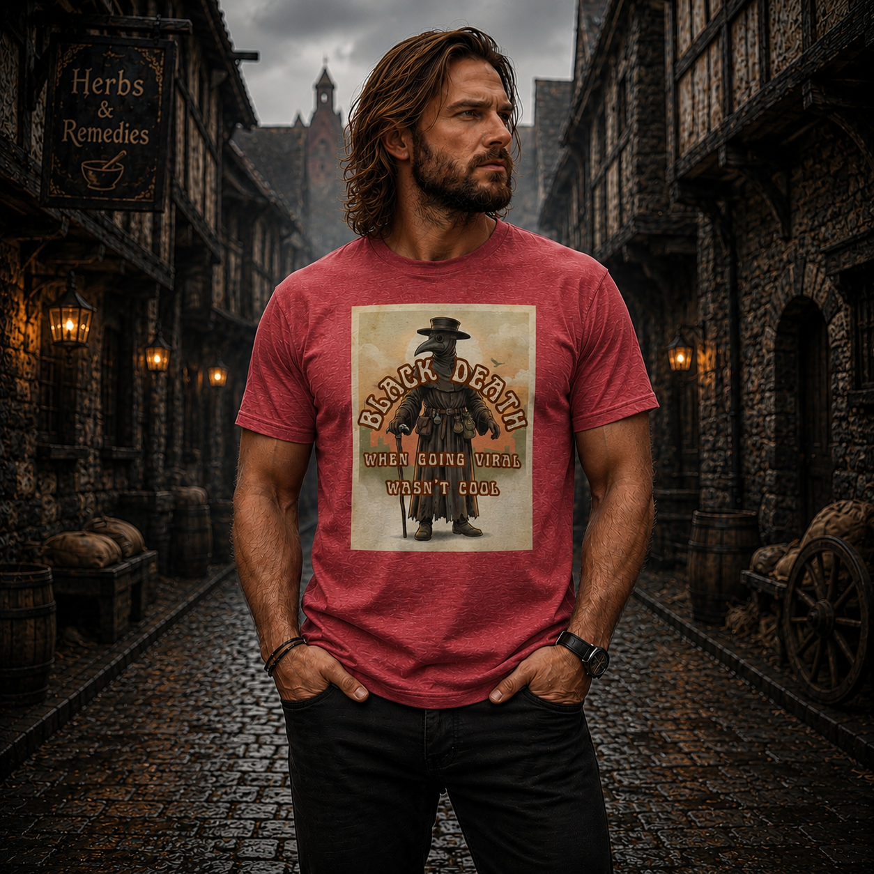 Plague Doctor Vintage Retro Graphic T-Shirt | Medieval 70s Gothic Tee ☠️🦠