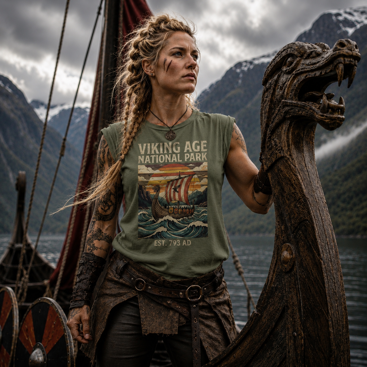 Viking Age National Park ⚓ Vintage Retro History T-Shirt | Norse Longship Adventure Tee 🛡️