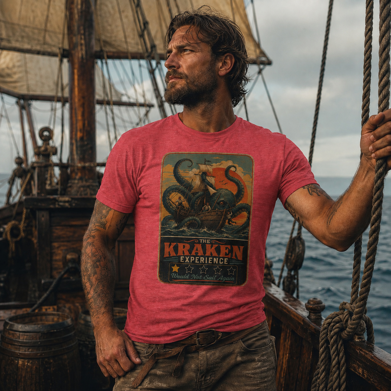 The Kraken Experience T-Shirt | Would Not Sail Again Vintage Kraken Tee