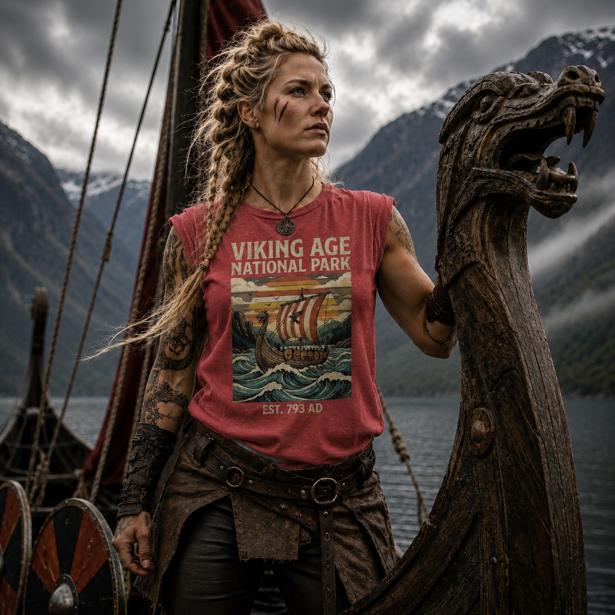 Viking Age National Park ⚓ Vintage Retro History T-Shirt | Norse Longship Adventure Tee 🛡️
