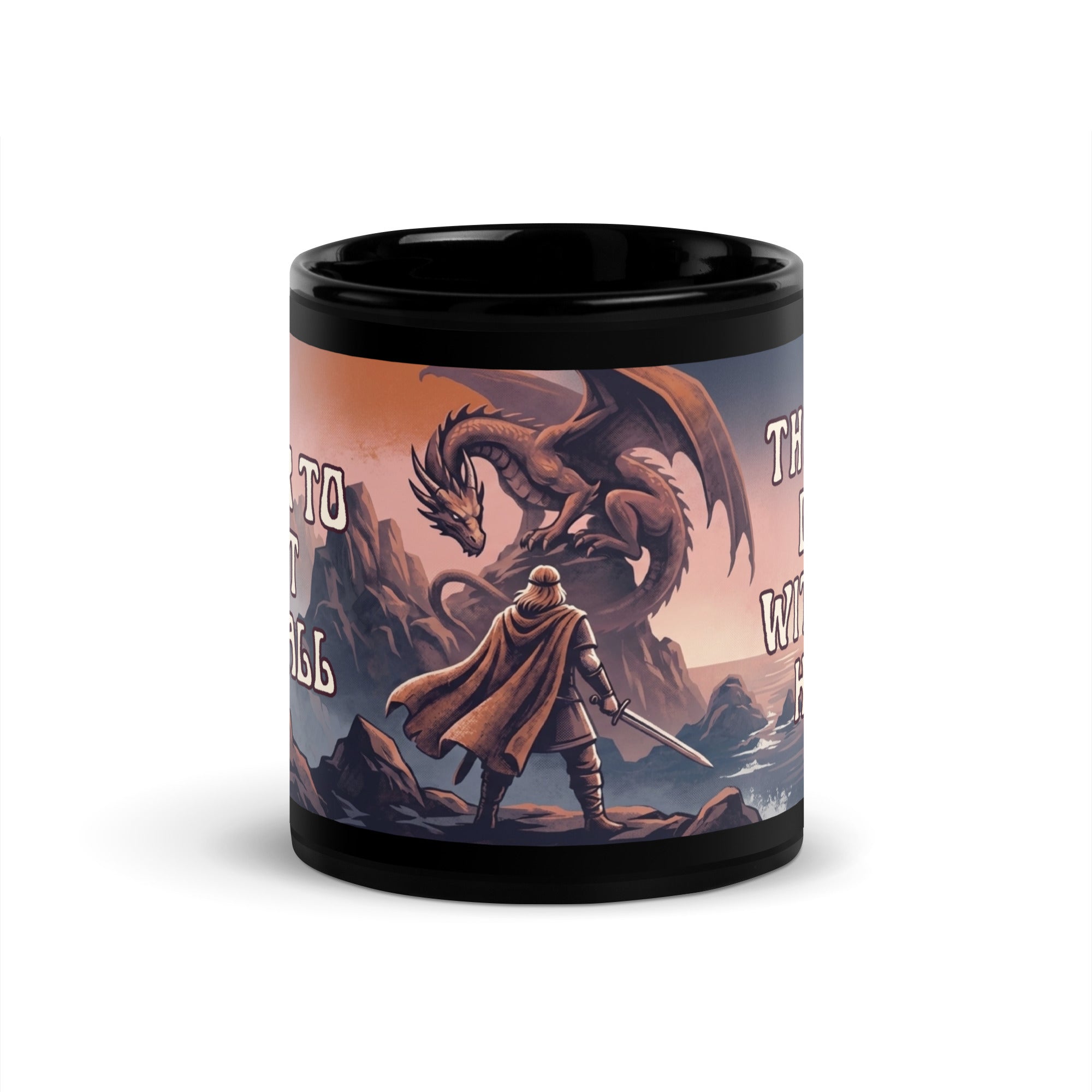 ⚔️ Vintage Viking dragon mug inspired by Norse mythology 🐉 Retro fantasy artwork featuring Sigurd, a dragon & a distant longship 🌊☕