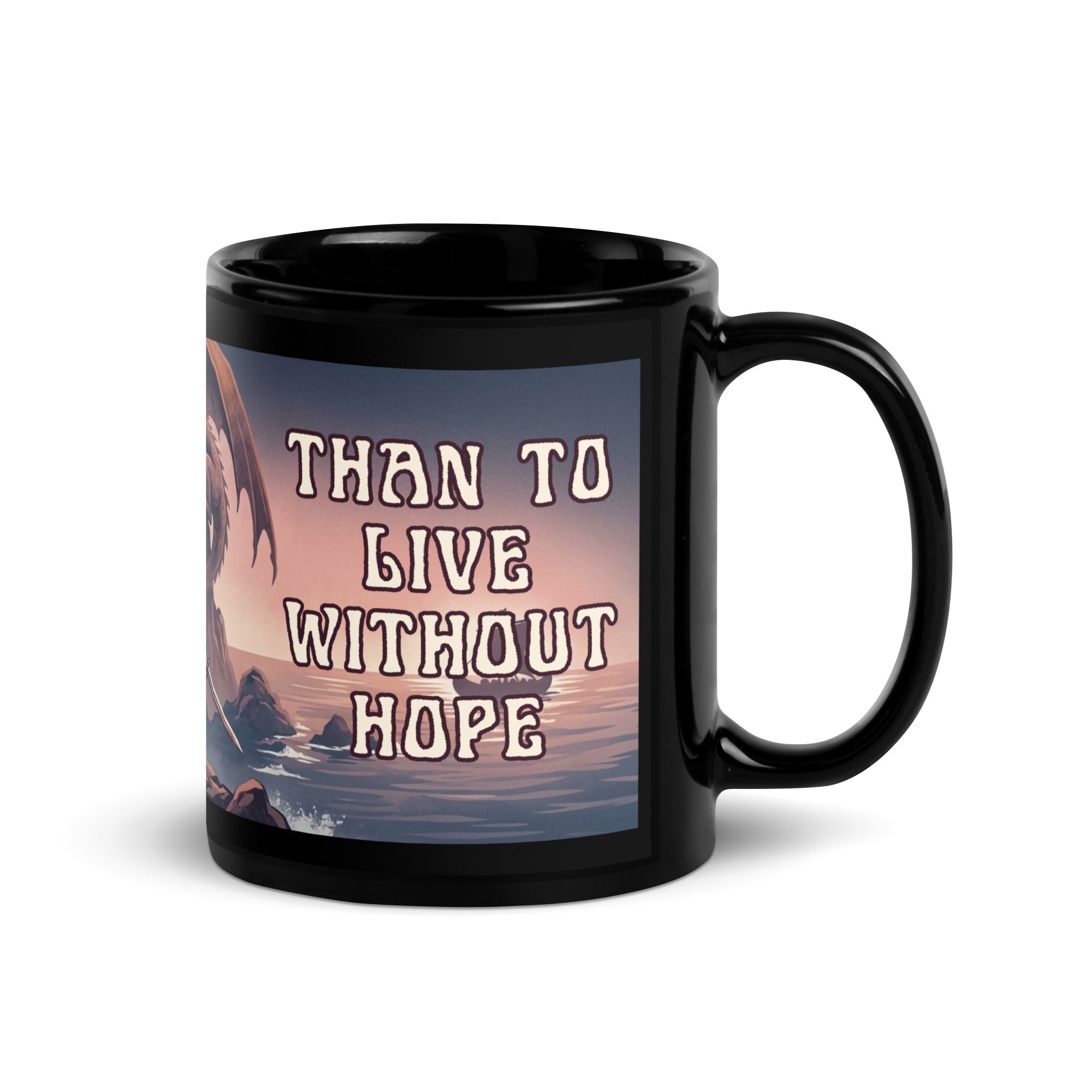 ⚔️ Vintage Viking dragon mug inspired by Norse mythology 🐉 Retro fantasy artwork featuring Sigurd, a dragon & a distant longship 🌊☕