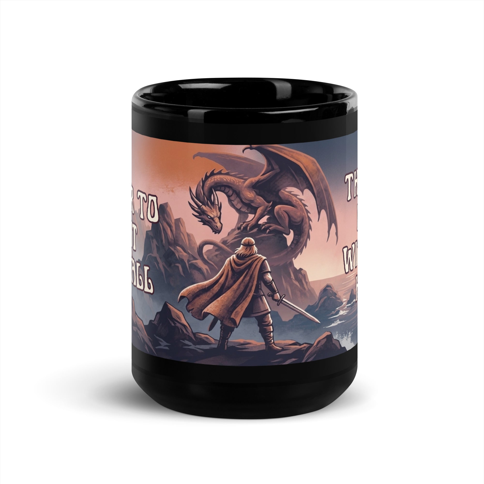 ⚔️ Vintage Viking dragon mug inspired by Norse mythology 🐉 Retro fantasy artwork featuring Sigurd, a dragon & a distant longship 🌊☕