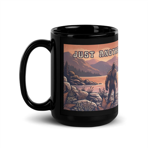 Retro Bigfoot & Loch Ness Monster mug featuring a vintage cryptid lake scene 🌲☕ Glossy ceramic coffee mug perfect for folklore and mystery fans 👣