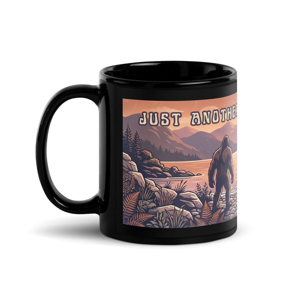 Retro Bigfoot & Loch Ness Monster mug featuring a vintage cryptid lake scene 🌲☕ Glossy ceramic coffee mug perfect for folklore and mystery fans 👣
