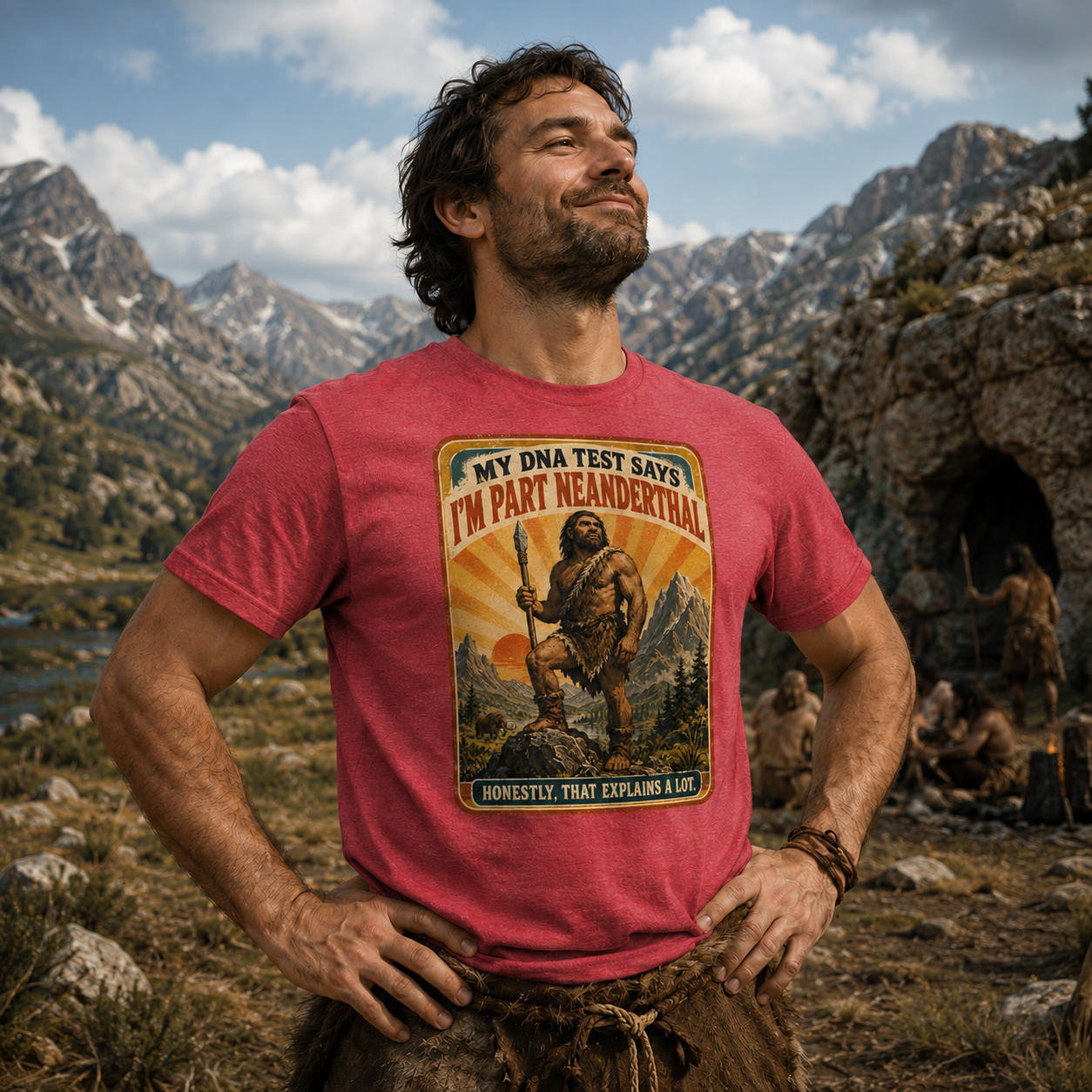 My DNA Test Says I’m a Neanderthal T-Shirt | Funny Vintage Prehistoric History Tee 🧬🪨