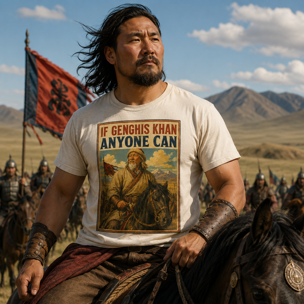 If Genghis Khan, Anyone Can T-Shirt | Funny History Retro Tee ⚔️