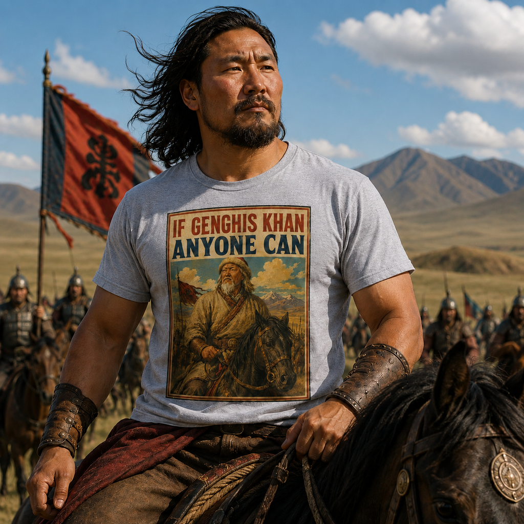 If Genghis Khan, Anyone Can T-Shirt | Funny History Retro Tee ⚔️