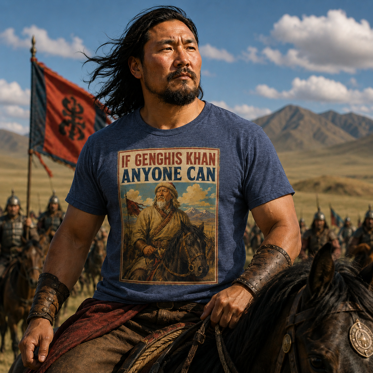 If Genghis Khan, Anyone Can T-Shirt | Funny History Retro Tee ⚔️