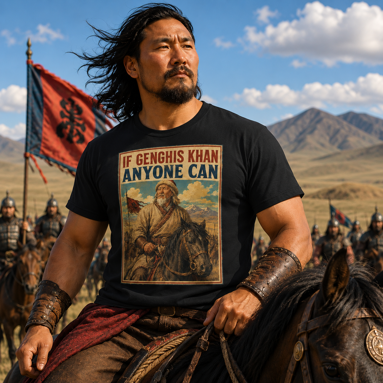 If Genghis Khan, Anyone Can T-Shirt | Funny History Retro Tee ⚔️