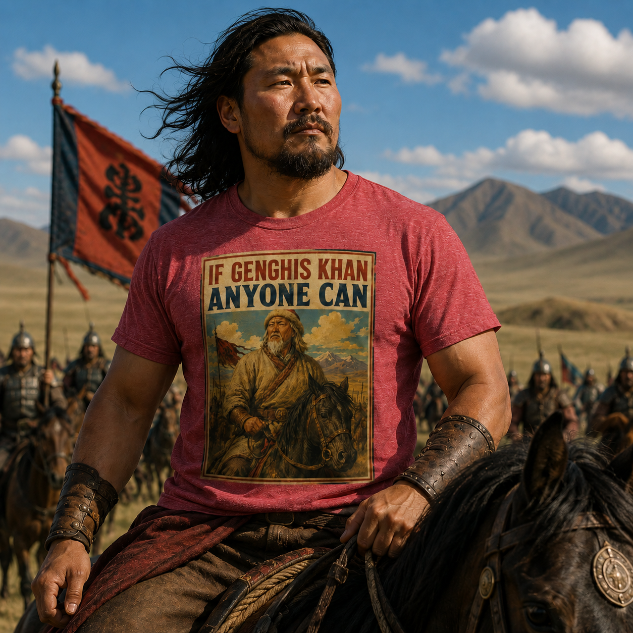 If Genghis Khan, Anyone Can T-Shirt | Funny History Retro Tee ⚔️