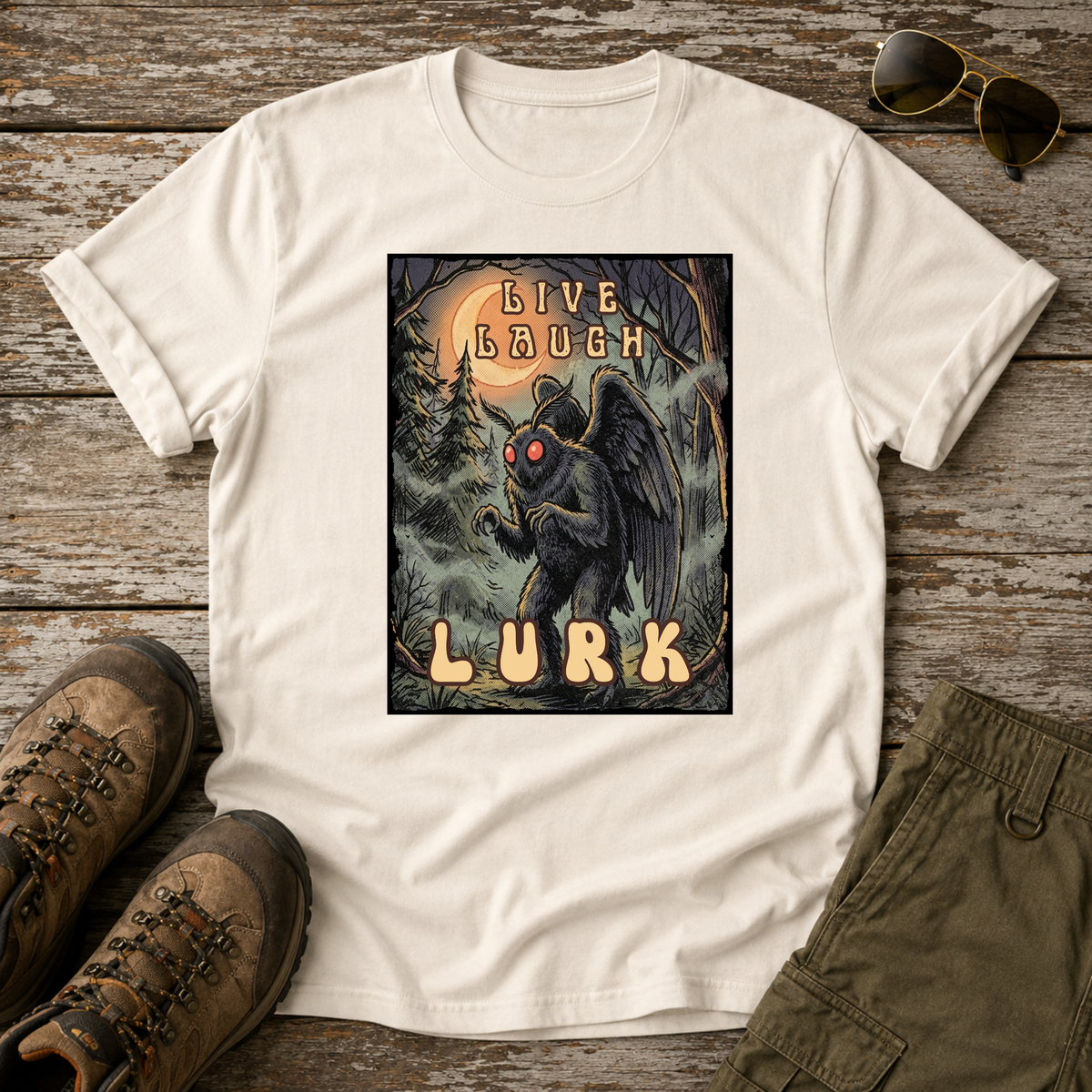 Mothman Live Laugh Lurk T-Shirt