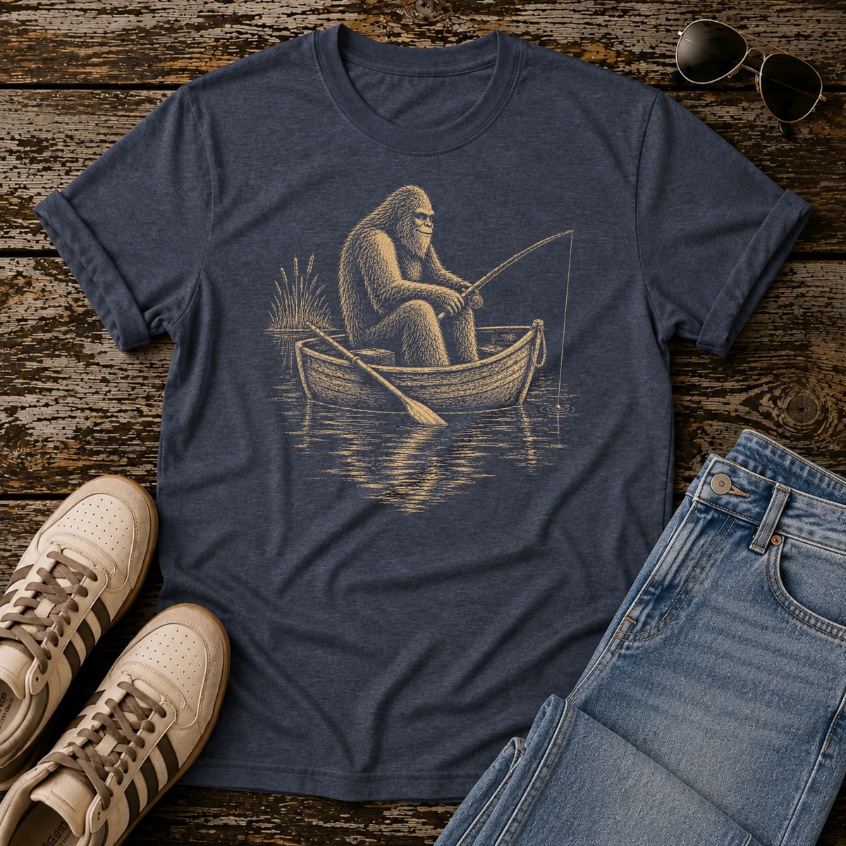 Bigfoot Fishing T‑Shirt