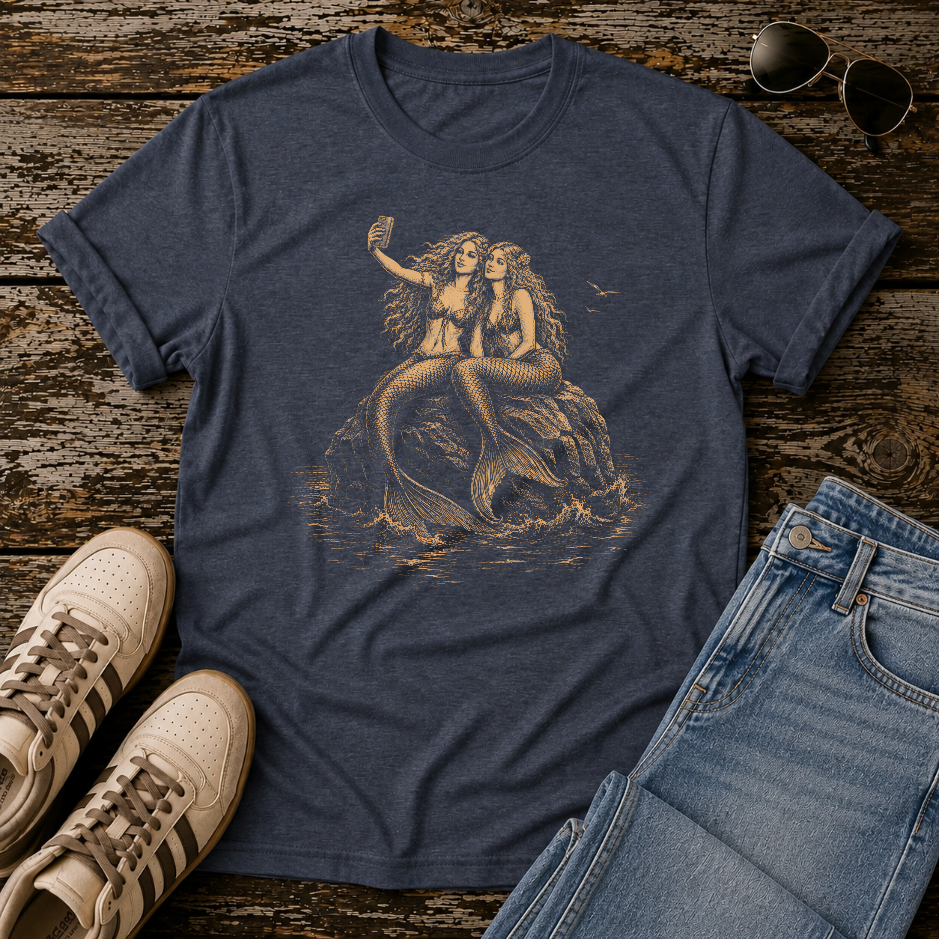 Mermaid Selfie Graphic T‑Shirt