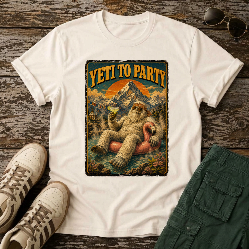 Yeti “Party” Vintage Travel T‑Shirt
