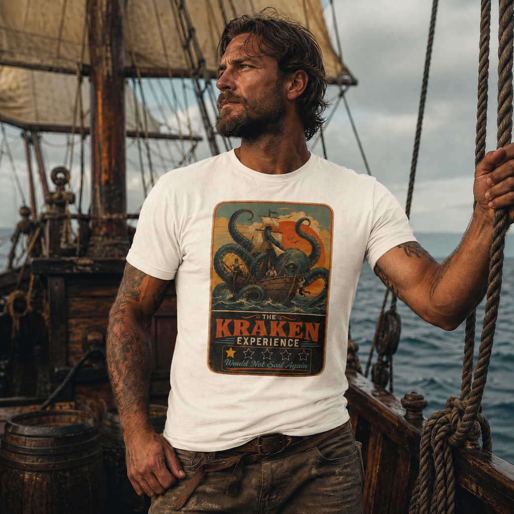 The Kraken Experience T-Shirt | Would Not Sail Again Vintage Kraken Tee