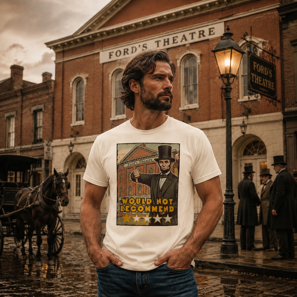 Abraham Lincoln “Would Not Recommend” Ford’s Theatre Vintage T-Shirt ⭐🎭