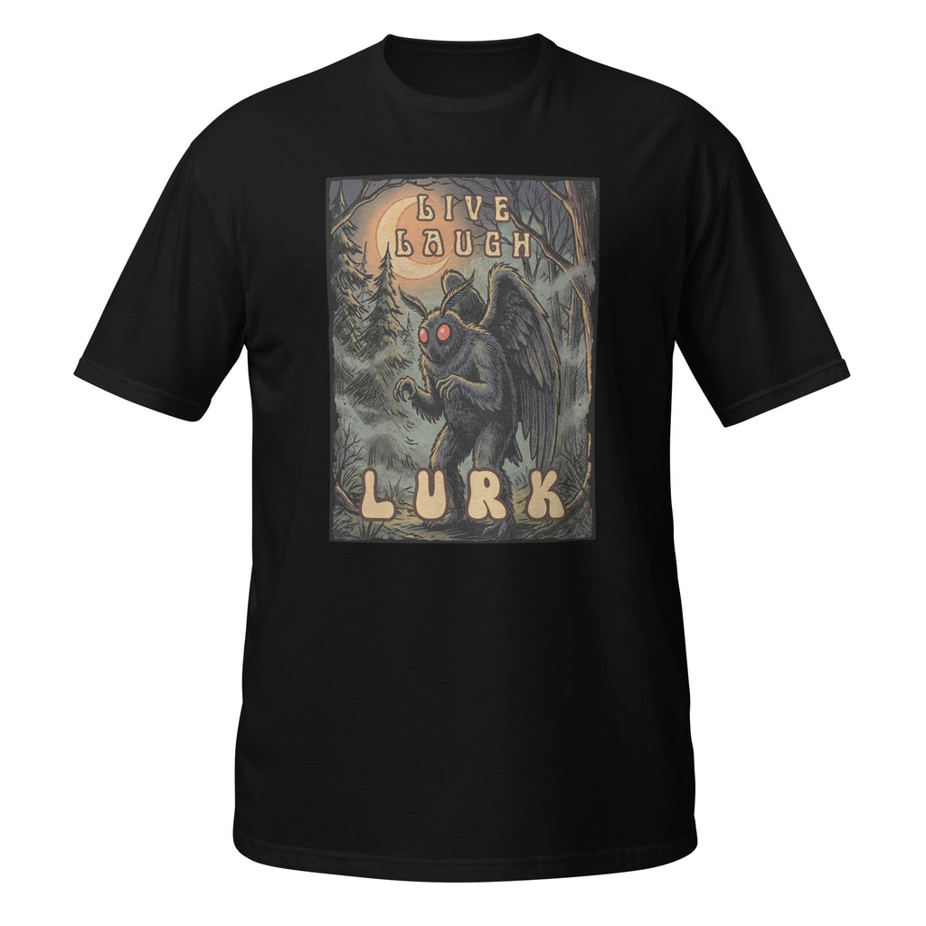 Live Laugh Lurk Vintage Mothman T-Shirt | Retro Cryptid Horror Tee 🌕👀