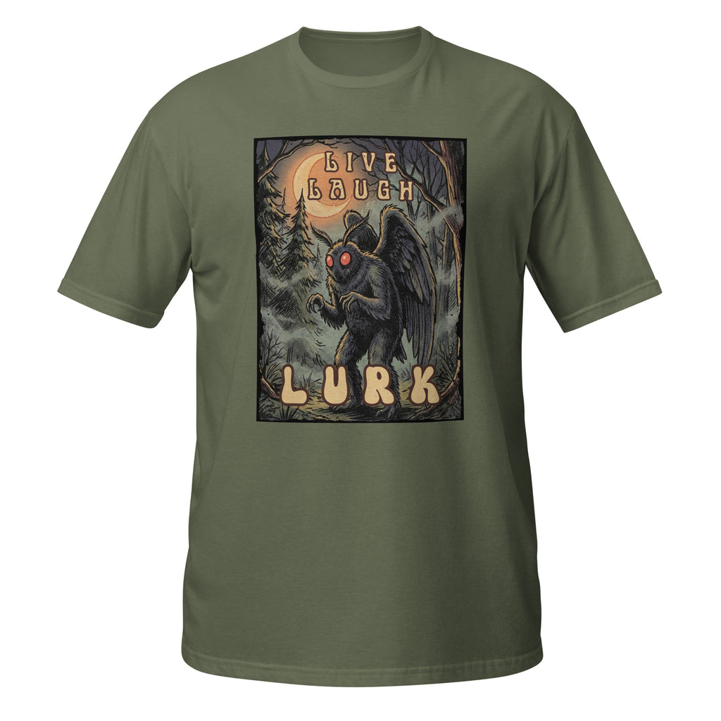 Live Laugh Lurk Vintage Mothman T-Shirt | Retro Cryptid Horror Tee 🌕👀