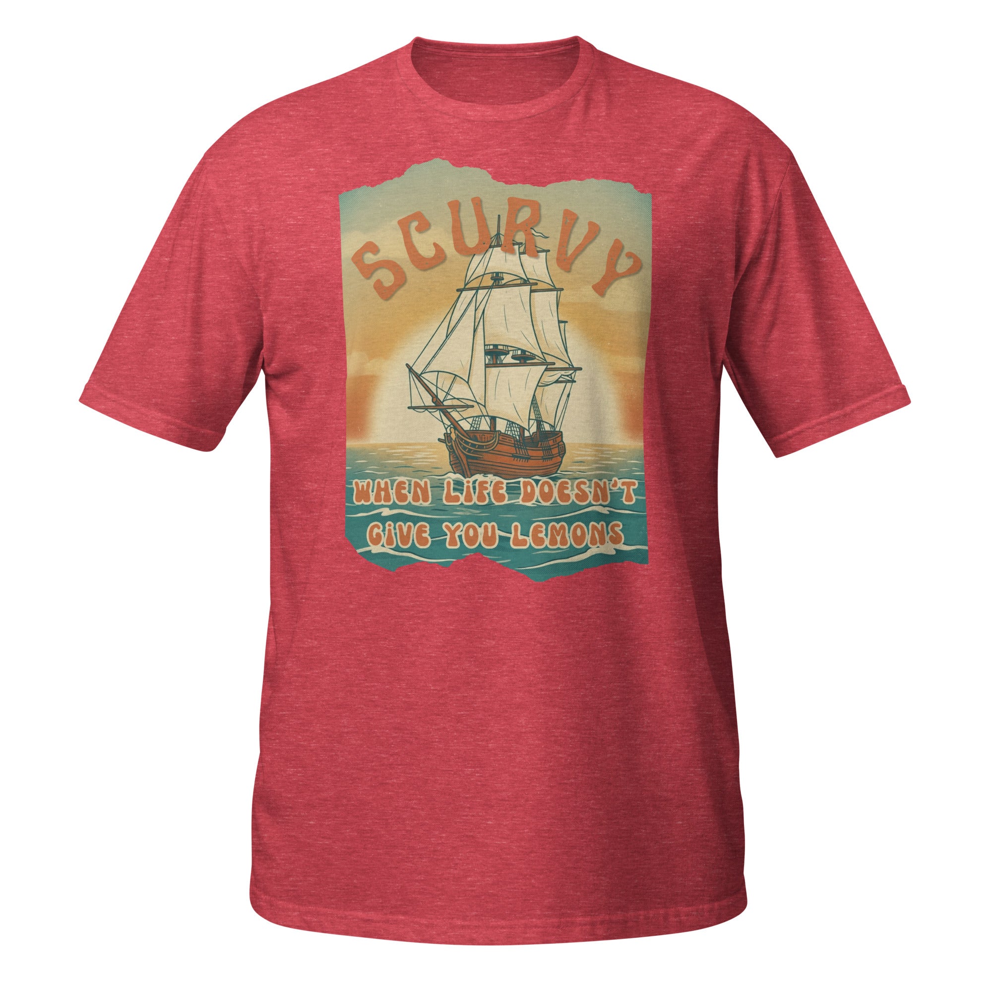 Scurvy – when life doesn’t give you lemons 🍋 A funny vintage 70s-style t-shirt with retro vibes, soft feel, and a dark humor twist. Perfect for everyday wear.
