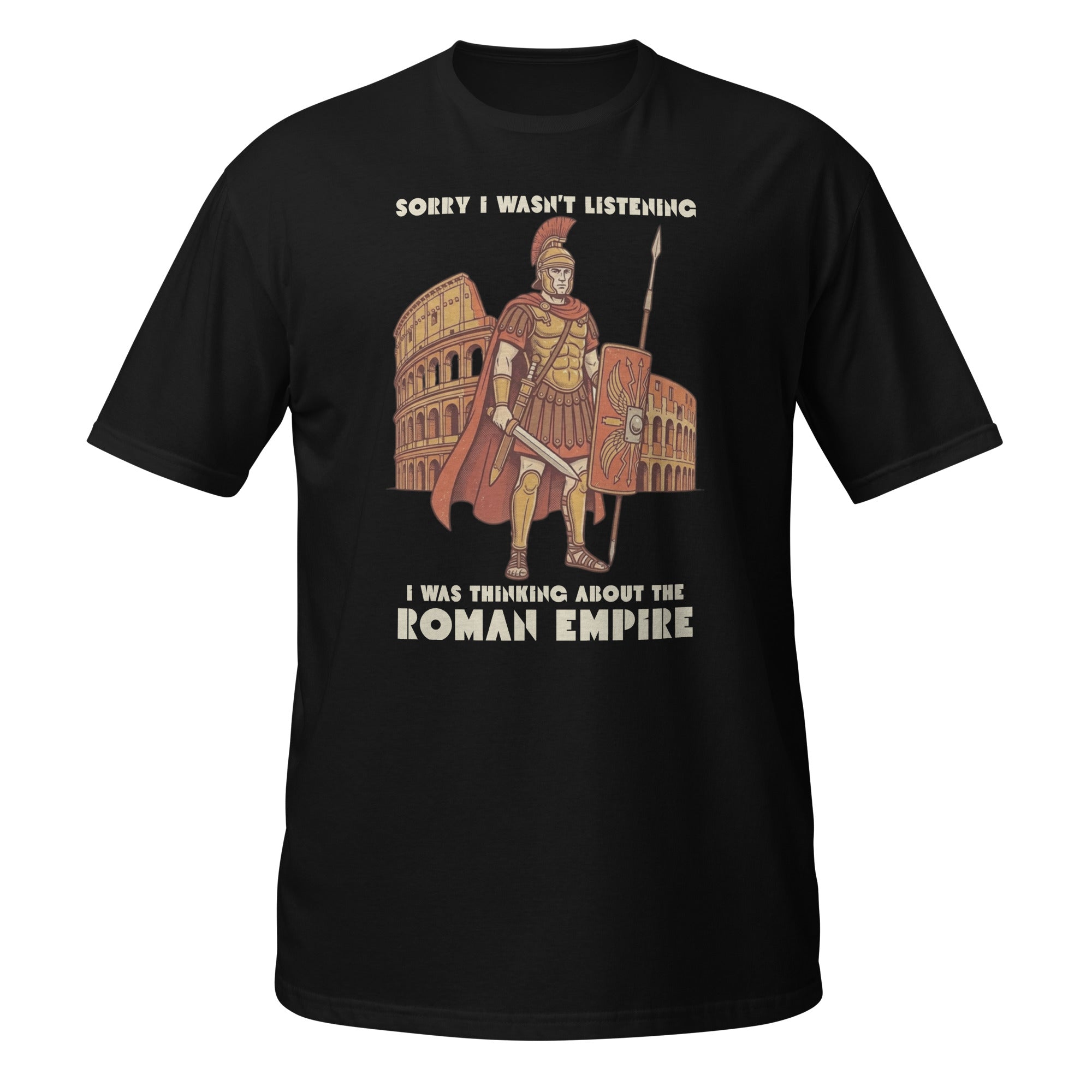 Vintage Roman Empire t-shirt with a retro Roman soldier and Colosseum design. Soft, lightweight, and perfect for history lovers.🏛️⚔️
