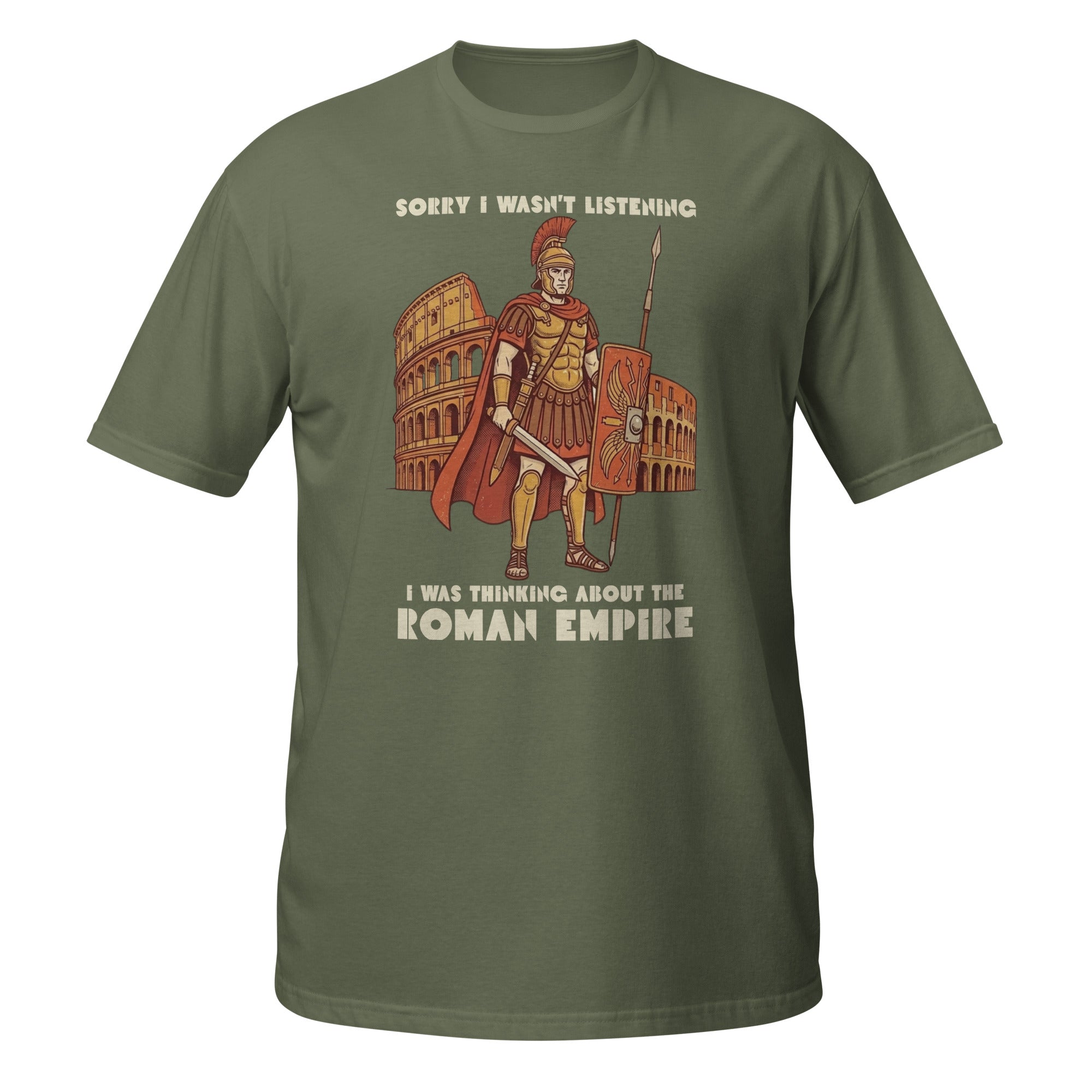 Vintage Roman Empire t-shirt with a retro Roman soldier and Colosseum design. Soft, lightweight, and perfect for history lovers.🏛️⚔️