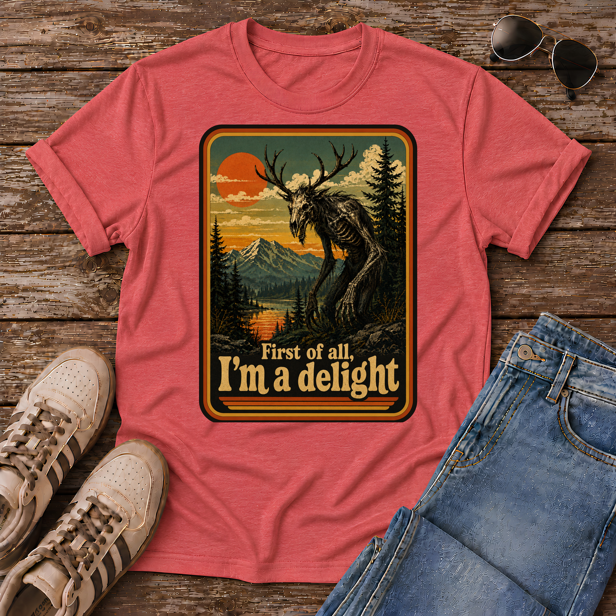 🌲 Meet the Wendigo—terrifying forest cryptid, misunderstood legend, and apparently an absolute delight. 😏 Vintage 1970s tee for folklore fans. 👹