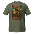 Vintage "I Like History. I'm Just Digg'n It." explorer t-shirt featuring retro archaeology artwork. Perfect for history buffs, archaeologists, and adventure lovers. 🏺